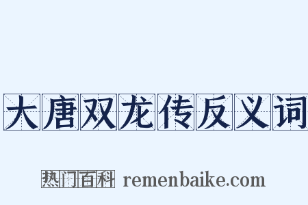 大唐双龙传反义词是什么意思的图片